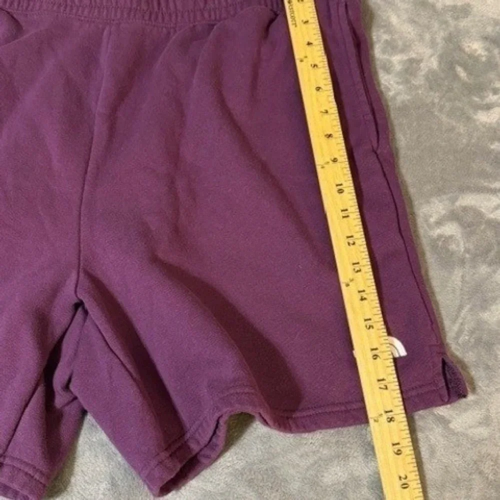 The North Face Mens Purple Fleece Sweat Shorts XL Relaxed Fit Elastic Waist